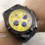 Perfect Replica Breitling Chronomat B01 Watch Black Case Yellow Dial